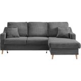 INOSIGN Ecksofa "Valentina L-Form", 2 Zierkissen, mit Seitentasche, ausziehbarer Liegefläche, Bettkasten