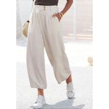 LASCANA Bundfaltenhose, mit Taschen und Knopfdetail, weites Bein, Leinenhose, Sommerhose