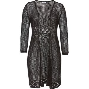 s.Oliver - RED LABEL - Vest - Zwart - Met Ajourpatroon en Haaklook