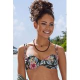 Lascana - Salsa - Beugelbikinitop - Zwart Gedessineerd - Verwijderbare Softcups
