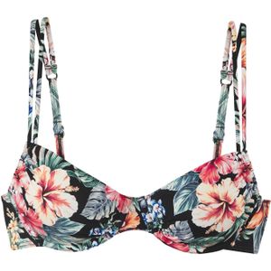 Lascana - Salsa - Beugelbikinitop - Zwart Gedessineerd - Verwijderbare Softcups