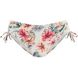 Look - Gebloemd Bikinibroekje - Crème - Recycling-polyamide