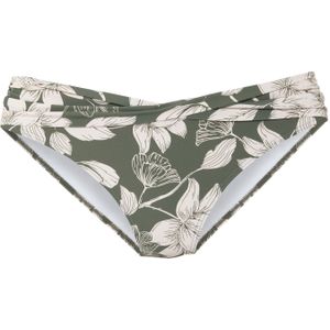 Look - Gebloemd Bikinibroekje - Olive Creme - Recycling-Polyamide