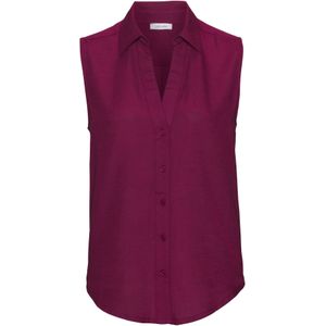 Damesblouse - Aubergine - Zachte Geweven Stof - Overhemdkraag