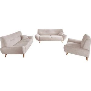 INOSIGN Polstergarnitur "Drago elegant und zeitlos, komfortabel, moderne Formensprache", (Set, 3 tlg., 3-Sitzer, 2-Sitzer und Sessel), als Sessel/Polsterecke erhältlich, versch. Stoffe, inkl. 2 Zierkissen