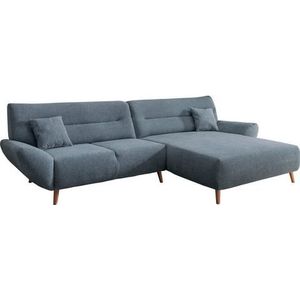 INOSIGN Ecksofa »Drago, elegant und zeitlos, komfortabel, Holzfuß, L-Form«, frei im Raum stellbar, inkl. 2 Zierkissen