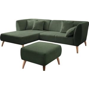 INOSIGN Ecksofa »Colori L-Form«, Holzfußfarbe wählbar, inkl. 4x Zierkissen