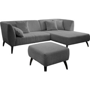 INOSIGN Ecksofa »Colori L-Form«, Holzfußfarbe wählbar, inkl. 4x Zierkissen