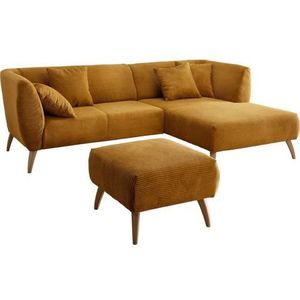 INOSIGN Ecksofa »Colori L-Form«, Holzfußfarbe wählbar, inkl. 4x Zierkissen