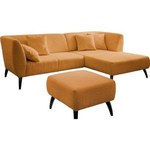 INOSIGN Ecksofa »Colori L-Form«, Holzfußfarbe wählbar, inkl. 4x Zierkissen