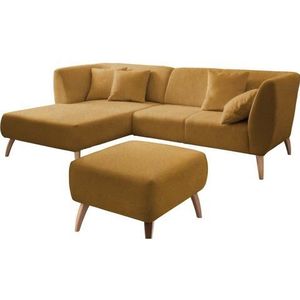 INOSIGN Ecksofa »Colori L-Form«, Holzfußfarbe wählbar, inkl. 4x Zierkissen