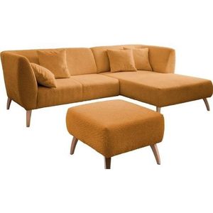 INOSIGN Ecksofa »Colori L-Form«, Holzfußfarbe wählbar, inkl. 4x Zierkissen