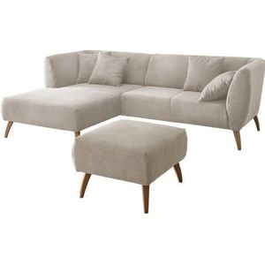INOSIGN Ecksofa »Colori L-Form«, Holzfußfarbe wählbar, inkl. 4x Zierkissen