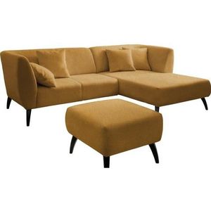 INOSIGN Ecksofa »Colori L-Form«, Holzfußfarbe wählbar, inkl. 4x Zierkissen
