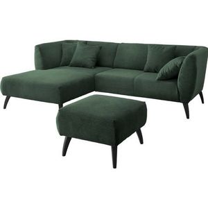 INOSIGN Ecksofa »Colori L-Form«, Holzfußfarbe wählbar, inkl. 4x Zierkissen