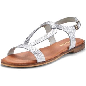 Lascana - Sandalen - Zilverkleur - Hoogwaardig Leer - Riemsluiting