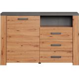 Home affaire Sideboard "Ambres", (1 St.), Kommode, Echtholzoptik, Maße BxH: 127x83 cm, Eiche