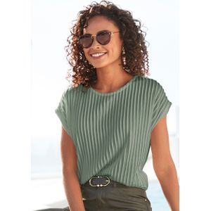 Lascana T-shirt - Korte Mouwen - Biesstructuur - Kreukvrij - Moderne Structuurstof