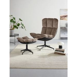 Guido Maria Kretschmer Home&Living Draaibare fauteuil Seet, gestoffeerde fauteuil met voetenbank, 360° draaibaar, fauteuil incl. poef/voetenbank (2 stuks)