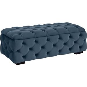 Guido Maria Kretschmer Home&Living Polsterhocker »KALINA, hochwertige Knopfheftung, B/T/H: 120/55/45 cm«, mit Staufach und innenliegenden Laschen zur besseren Aufbewahrung