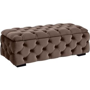 Guido Maria Kretschmer Home&Living Polsterhocker »KALINA, hochwertige Knopfheftung, B/T/H: 120/55/45 cm«, mit Staufach und innenliegenden Laschen zur besseren Aufbewahrung
