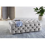 Guido Maria Kretschmer Home&Living Polsterhocker »KALINA, hochwertige Knopfheftung, B/T/H: 120/55/45 cm«, mit Staufach und innenliegenden Laschen zur besseren Aufbewahrung