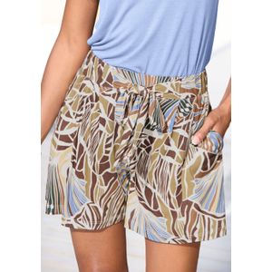 LASCANA Strandshorts mit fixiertem Bindegürtel, kurze Hose mit Alloverprint