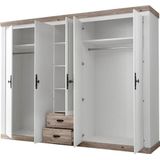 Home affaire Drehtürenschrank "Florenz Landhausschrank,rustikale Metallgriffe mit feinen Verzierungen", Kleiderschrank mit Spiegel Schlafzimmerschrank BESTSELLER Garderobe