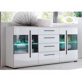 INOSIGN Sideboard »Cantara, moderner Schrank, Kommode in Eiche Evoke oder weiß«, schwarze Stangengriffe, ausreichend Stauraum, vielseitig einsetzbar