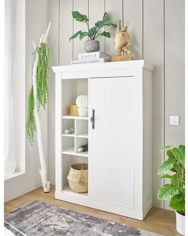 Home affaire Highboard »RAVENNA«, im romantischen Landhausstil, Griffe aus Metall, Höhe 146 cm