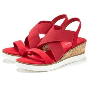 LASCANA Sommerschuh Sandalette Sandale, Sommerschuh mit Keilabsatz und elastischen Riemen VEGAN
