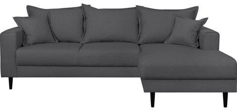 Home affaire Ecksofa VEYRAS L-Form, hoher Sitzkomfort, Maße B/T/H: 230/150/76 cm, mit Wellenunterfederung, incl. Rückenkissen und Zierkissen