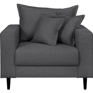 Home affaire Fauteuil VEYRAS incl. kussen met bies, los rugkussen, b/d/h: 95/84/76 cm