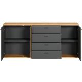 INOSIGN Sideboard »Galway«, Kommode mit angesagter Rillenoptik und Soft-Close - 186/42/85 cm