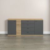 INOSIGN Sideboard »Galway«, Kommode mit angesagter Rillenoptik und Soft-Close - 186/42/85 cm