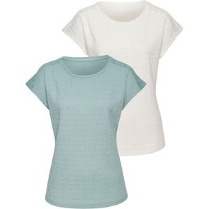 Vivance - Shirt - Mint/Crème - Korte Mouwen - Set van 2