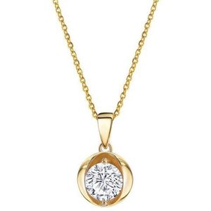 Firetti Kette mit Anhänger »Schmuck Geschenk Silber 925 Halsschmuck Halskette Ankerkette Solitär«, mit Zirkonia (synth.)