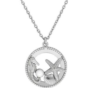 Firetti Kette mit Anhänger »Schmuck Geschenk Silber 925 Halsschmuck Halskette Ankerkette Maritim«, mit Süßwasserzuchtperle
