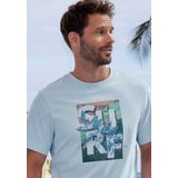 John Devin T-Shirt, Rundhalsshirt mit Surf -Aufdruck aus reiner Baumwolle