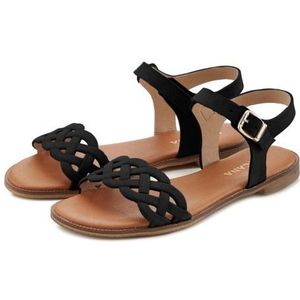 LASCANA Sommerschuh Sandale Sandalette, Sommerschuh aus Leder mit Cut-Outs und weicher Innensohle