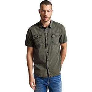 Street One MEN Herenhemd met korte mouwen, Mud green., L