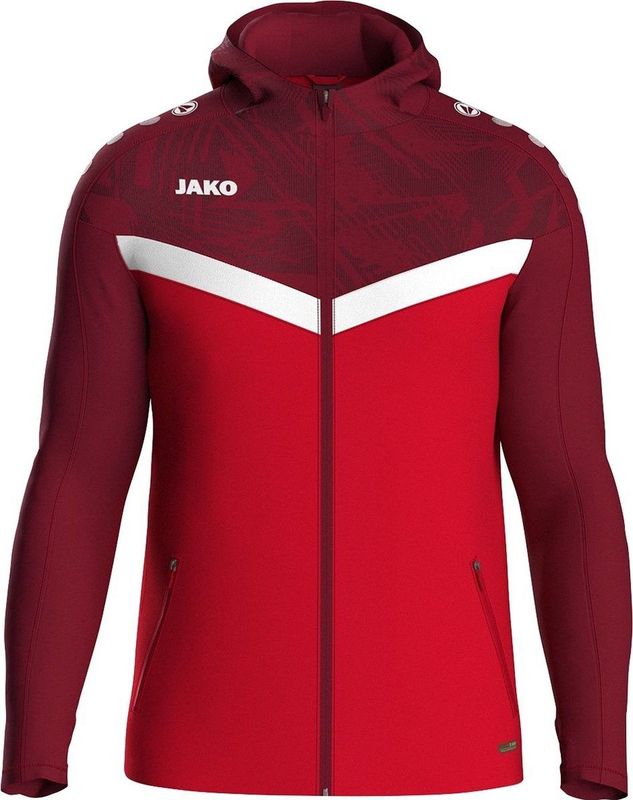 Jako - Iconic - Hoodie - Rood/Bordeaux - Met Kap