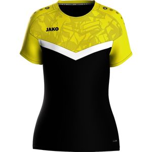 Jako Iconic T-Shirt Dames - Zwart Zachtgeel