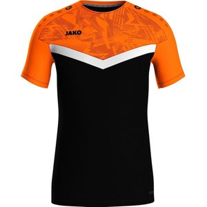 Jako Iconic T-Shirt Heren - Zwart Fluo Oranje