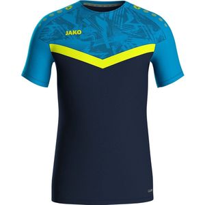 Jako Iconic T-Shirt Heren - Marine Jako Blauw Fluogeel