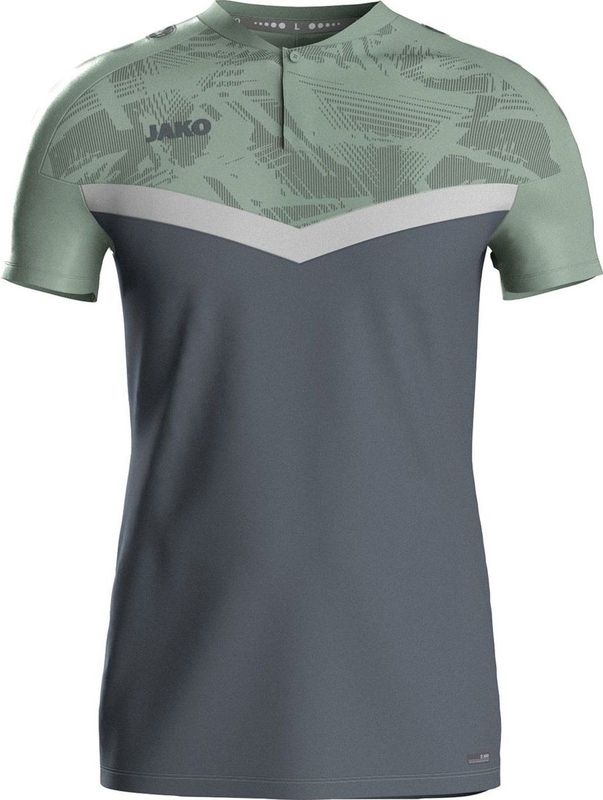 Jako Iconic Polo Heren - Zachtgrijs Mintgroen Antra Light