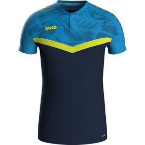 Jako Iconic Polo Heren - Marine Jako Blauw Fluogeel