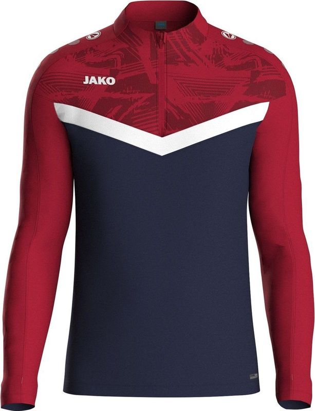 Jako - Iconic Ziptop - Sportshirt - Marine / Jako Blauw / Fluogeel - Gerecycled Polyester