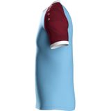 Jako - Iconic Shirt - Korte Mouw - Zachtblauw/Wijnrood - 100% Gerecycled Polyester