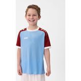 Jako - Iconic Shirt - Korte Mouw - Zachtblauw/Wijnrood - 100% Gerecycled Polyester